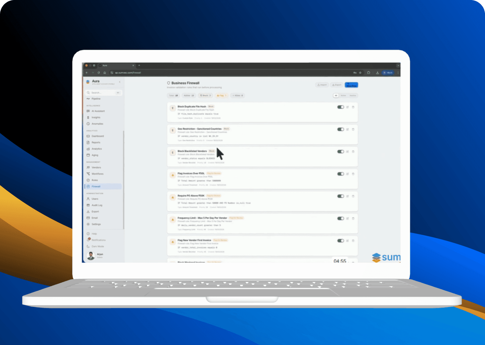Payables Automation dashboard